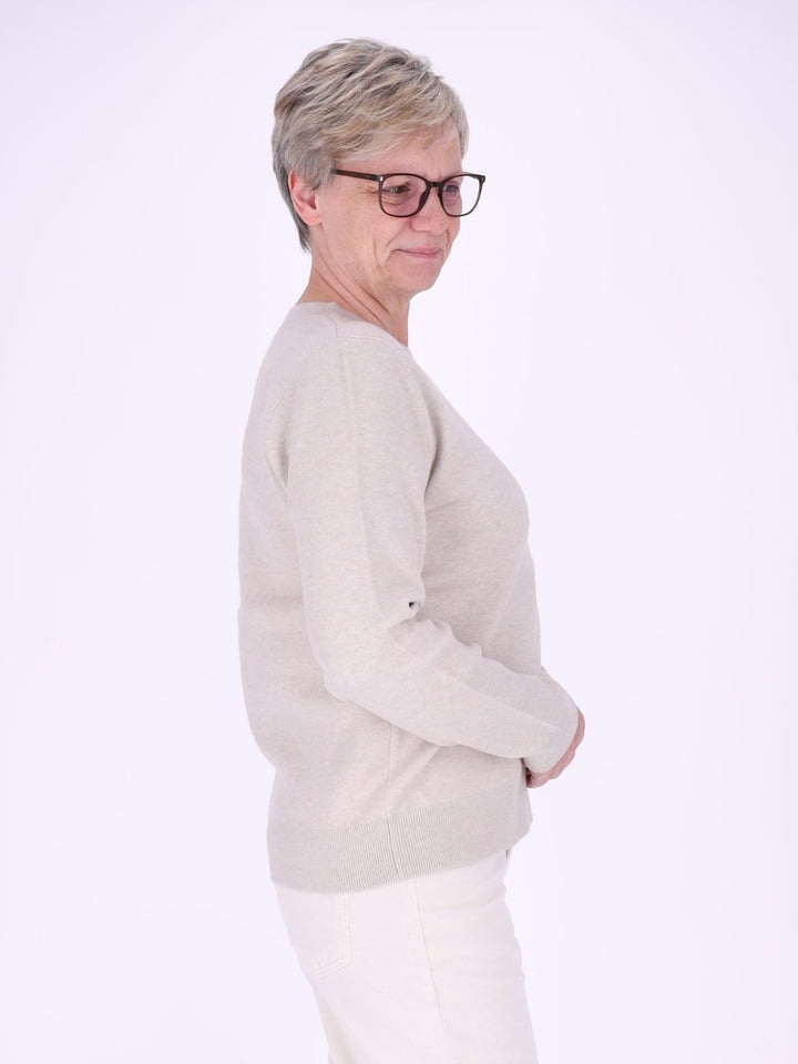 Damen Strickpullover Nadja in Beige – weich, zeitlos & vielseitig kombinierbar