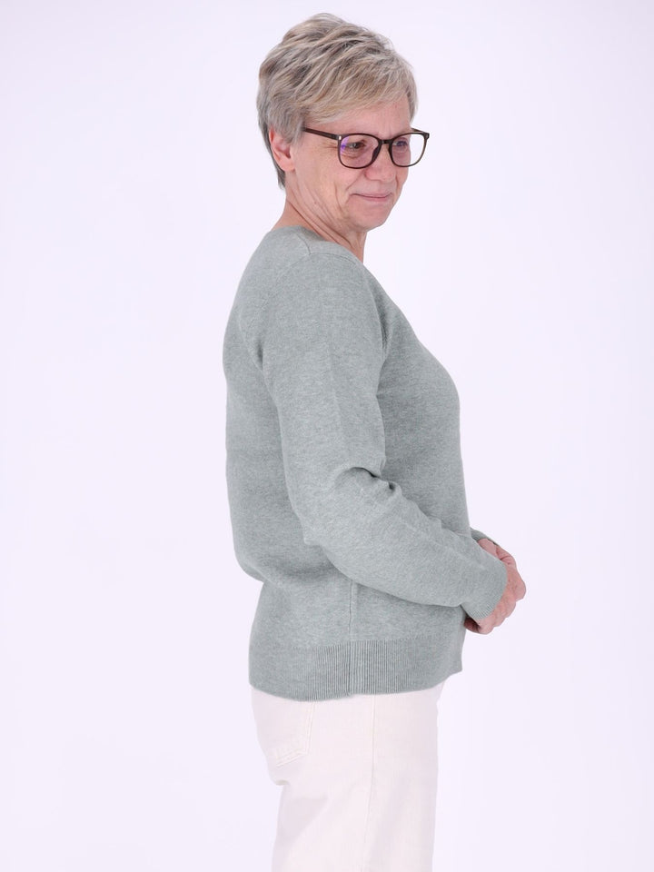 Damen Strickpullover Nadja in Laurel Wreath Grün – weich, zeitlos & elegant