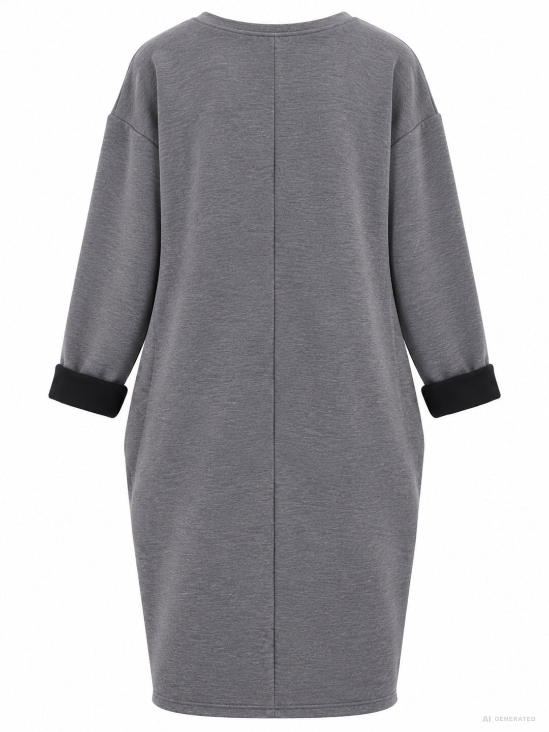 Kleid Damen Langarm Seitentaschen