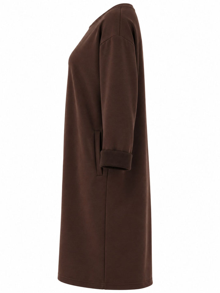 Kleid Damen Langarm Seitentaschen