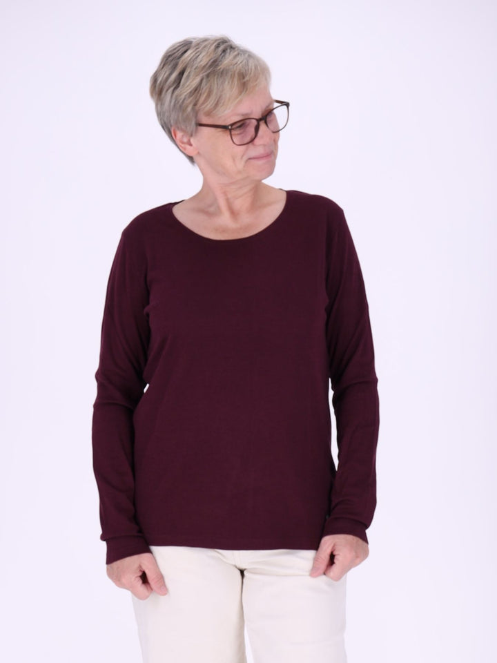Rundhalsshirt Damen Langarm aus 100 % Baumwolle – Winetasting