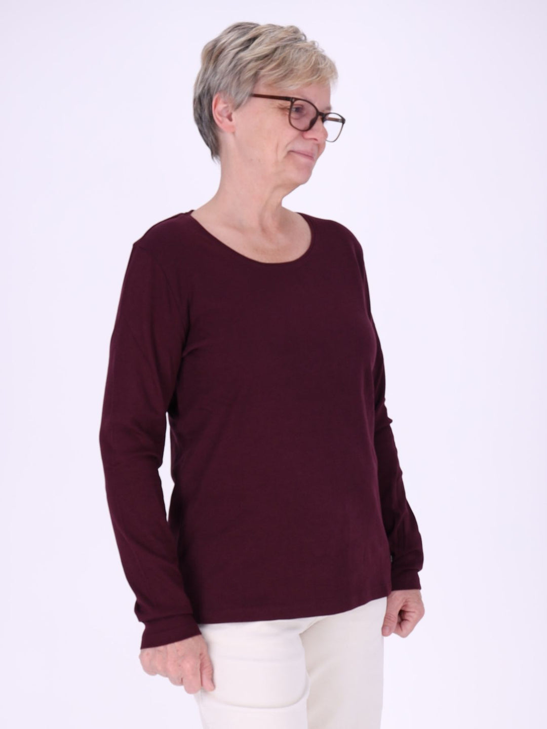 Rundhalsshirt Damen Langarm aus 100 % Baumwolle – Winetasting