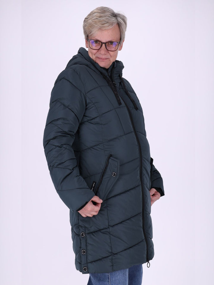 Damen Steppjacke mit Kontrast-Velvetfutter – Dunkles Petrol | Wasserabweisend