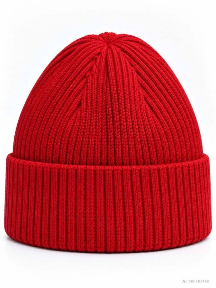 Strickmütze Damen mit Herz Ton-in-Ton – Rot