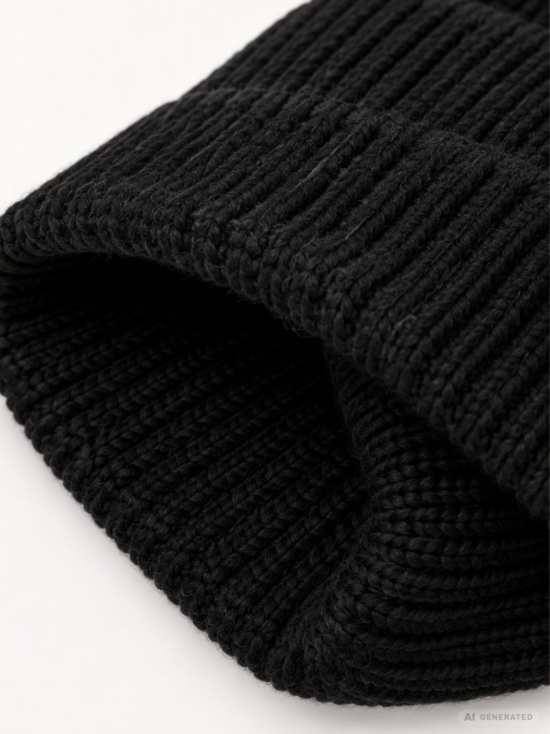 Damen Strickmütze mit Herz – Schwarz mit beigem Herz