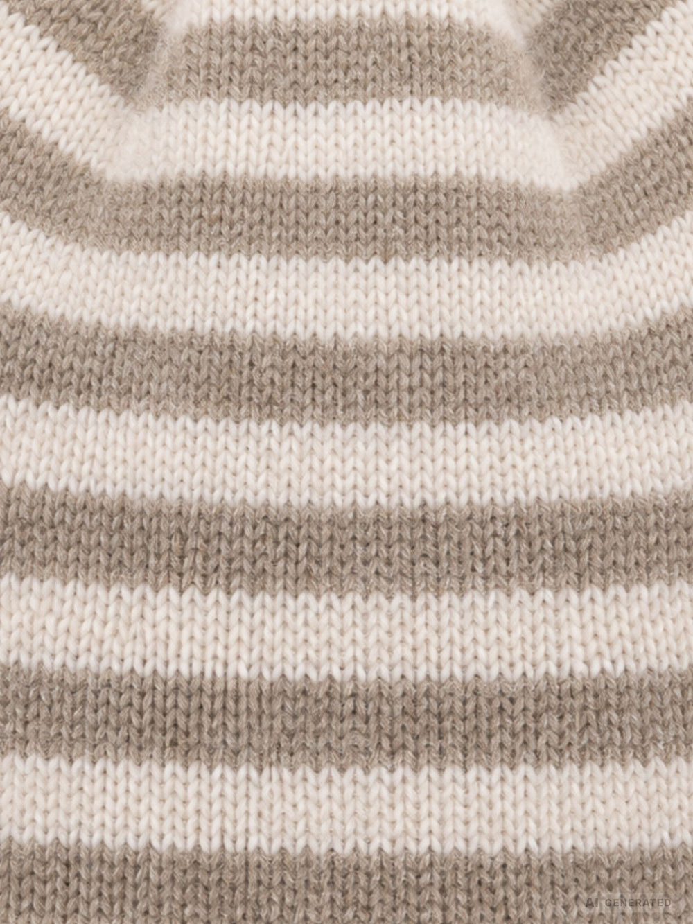 Strickmütze Ringel Beige