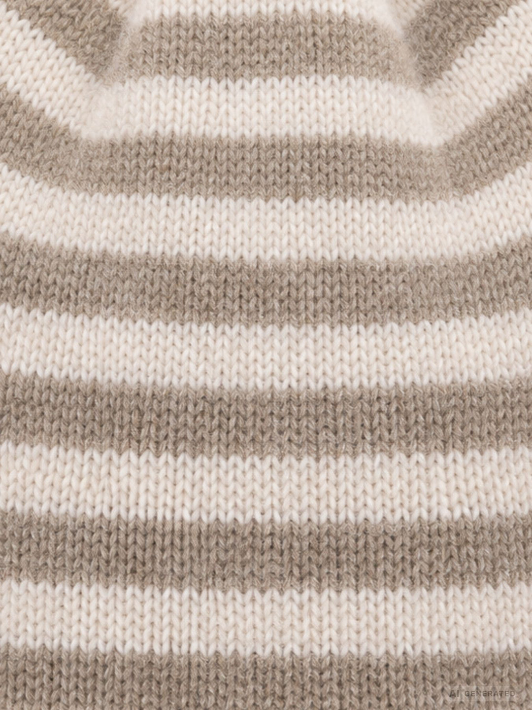 Strickmütze Ringel Beige