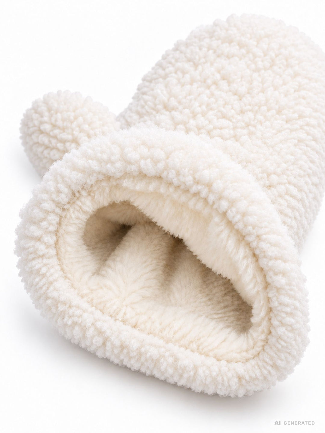 Damen Teddy Fäustlinge in Weiß