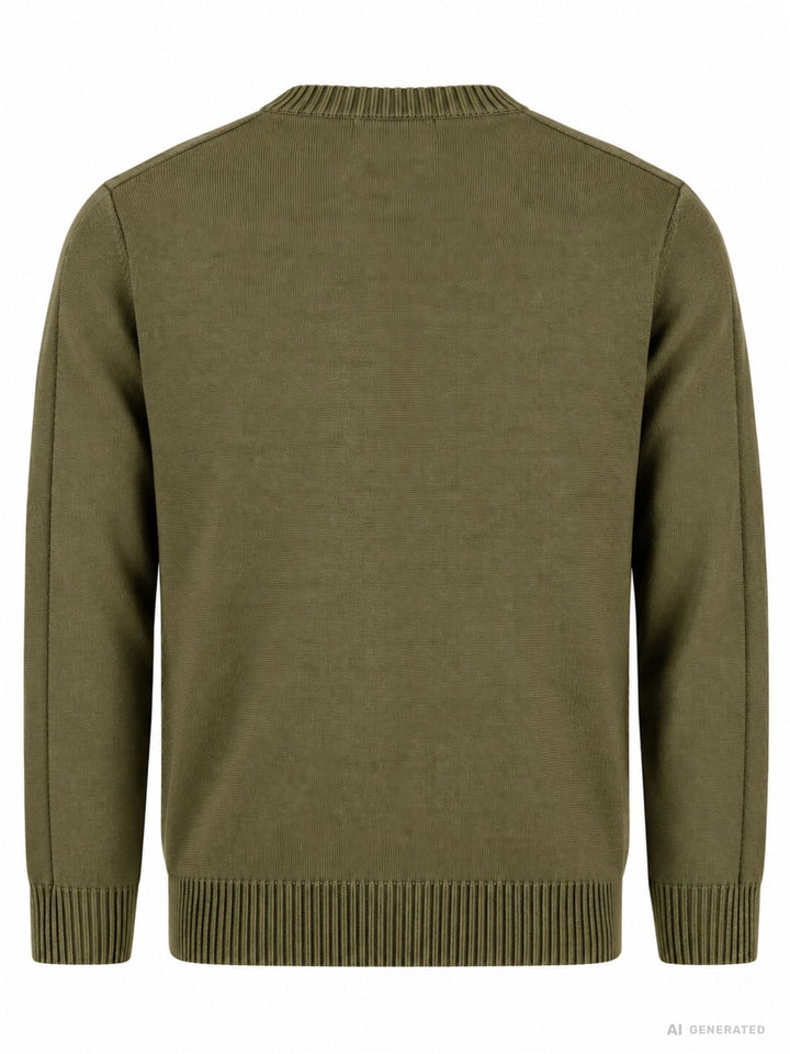 Strickpulli Herren Rippbündchen angetäuschte Brusttasche