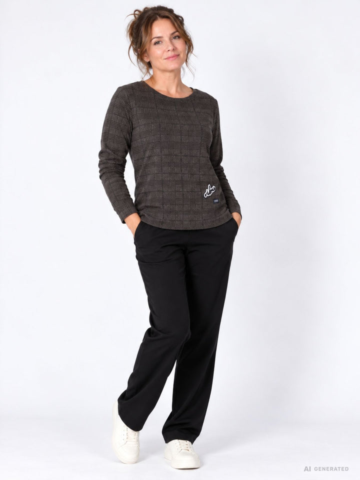 Leichtsweat Damen Pepita Muster