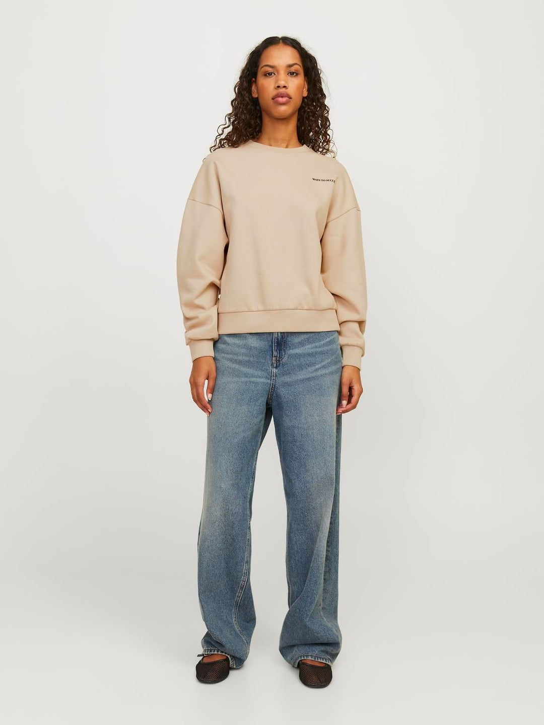 Damen JXCAROL RLX SHORT LS CREW SWT