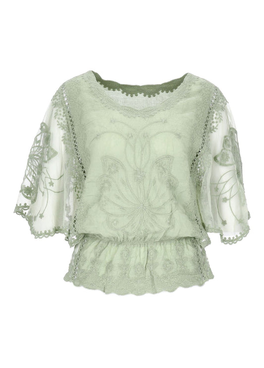 Damen T-Shirt Spitze