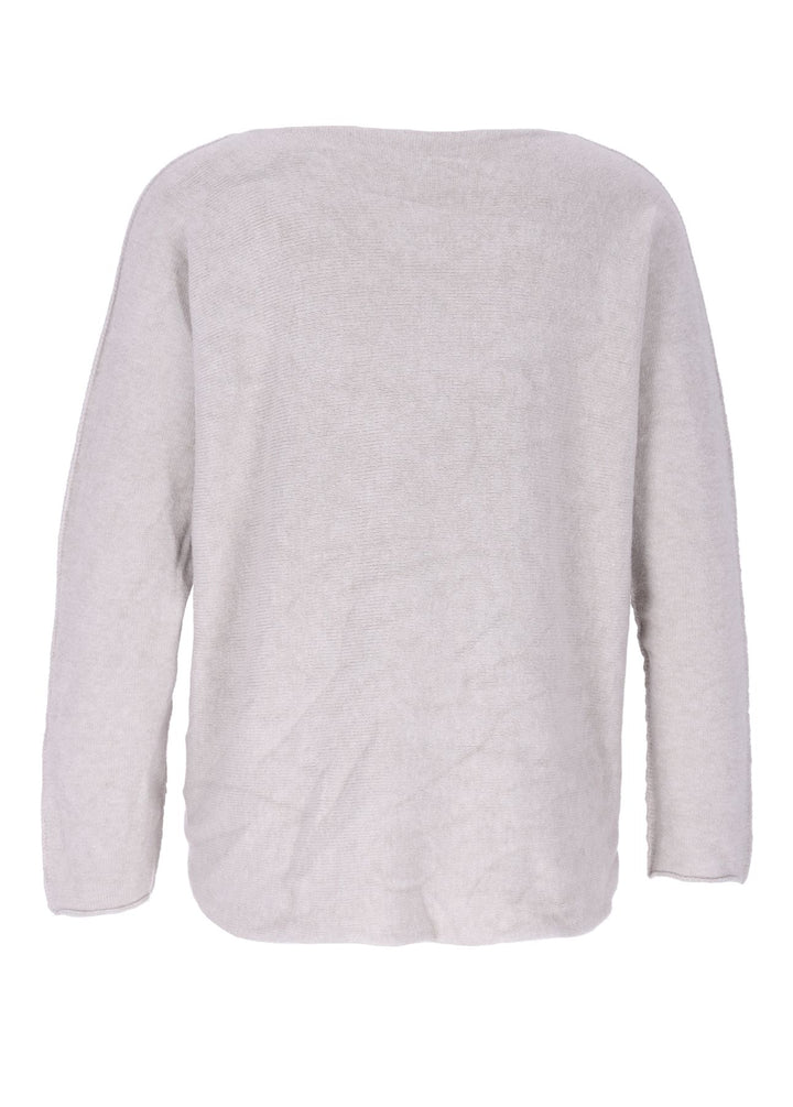 Damen Strickpullover V-Ausschnitt Beige