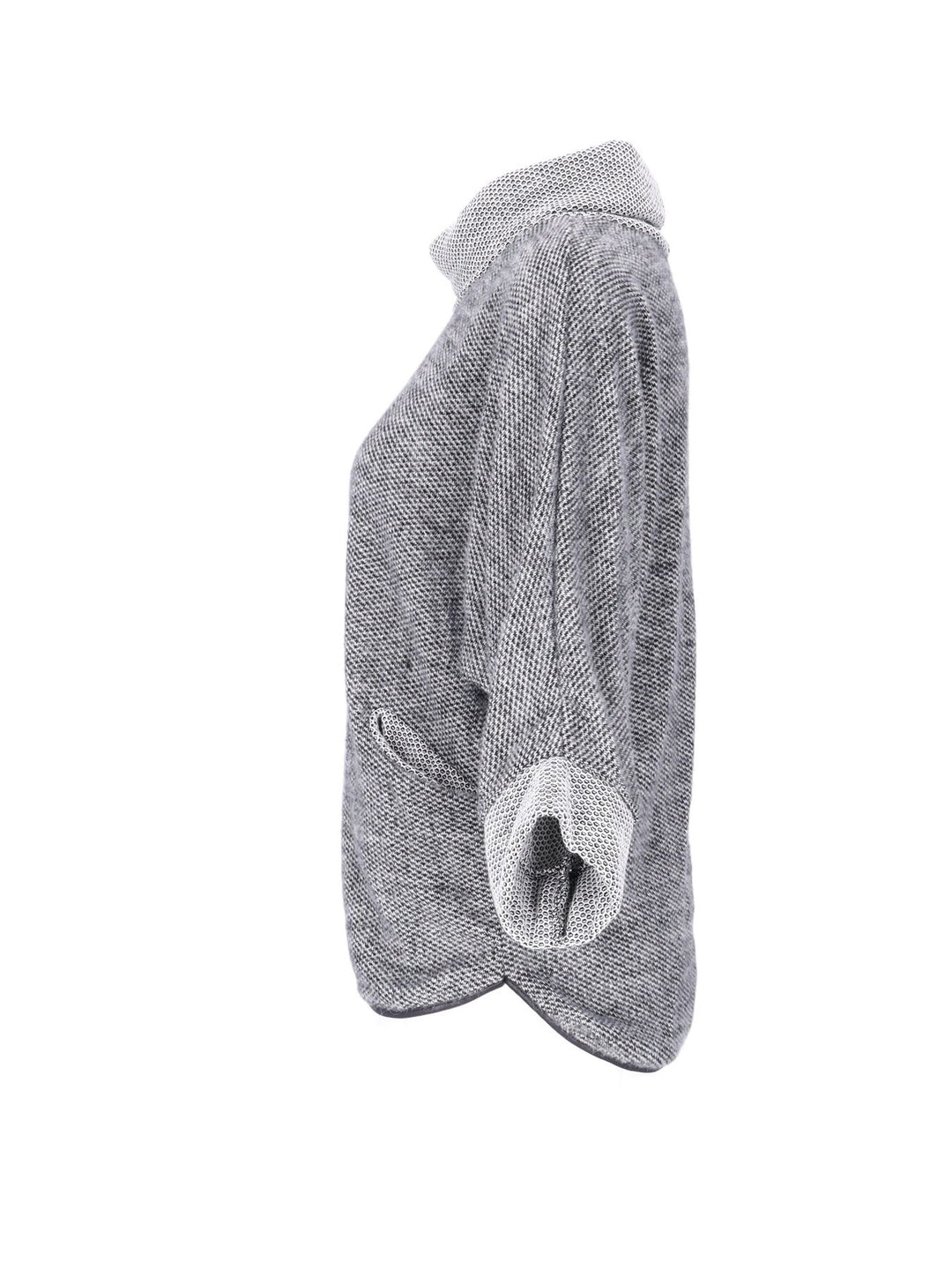 Damen Shirt mit Rollkragen in Hellgrau