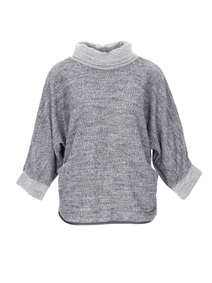 Damen Shirt mit Rollkragen in Hellgrau