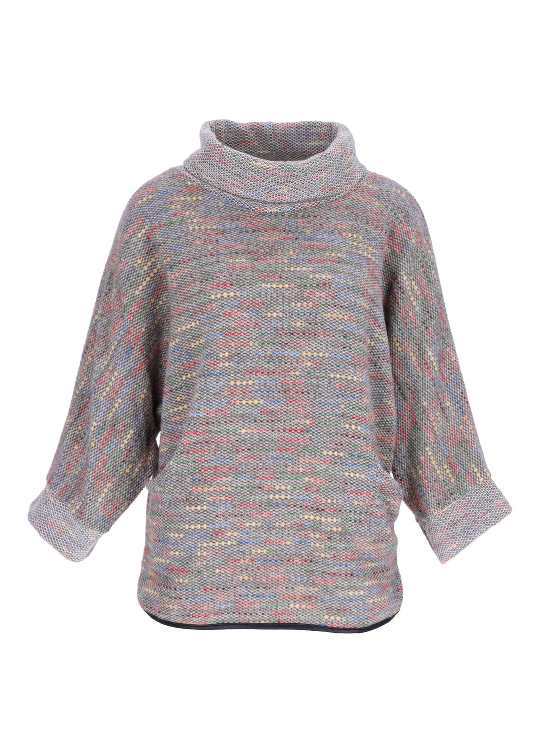 Beiges Damen Sweatshirt mit Rollkragen & 3/4-Arm