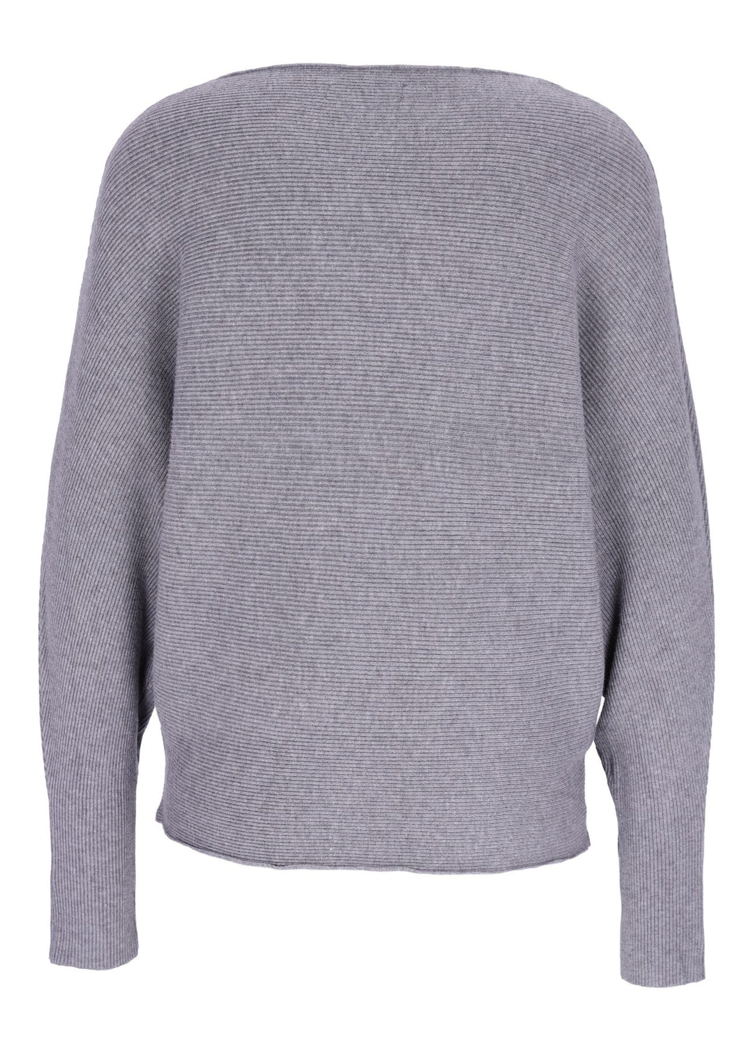 Grauer Damen Strickpullover mit Fledermausärmeln – weich, modern & vielseitig kombinierbar