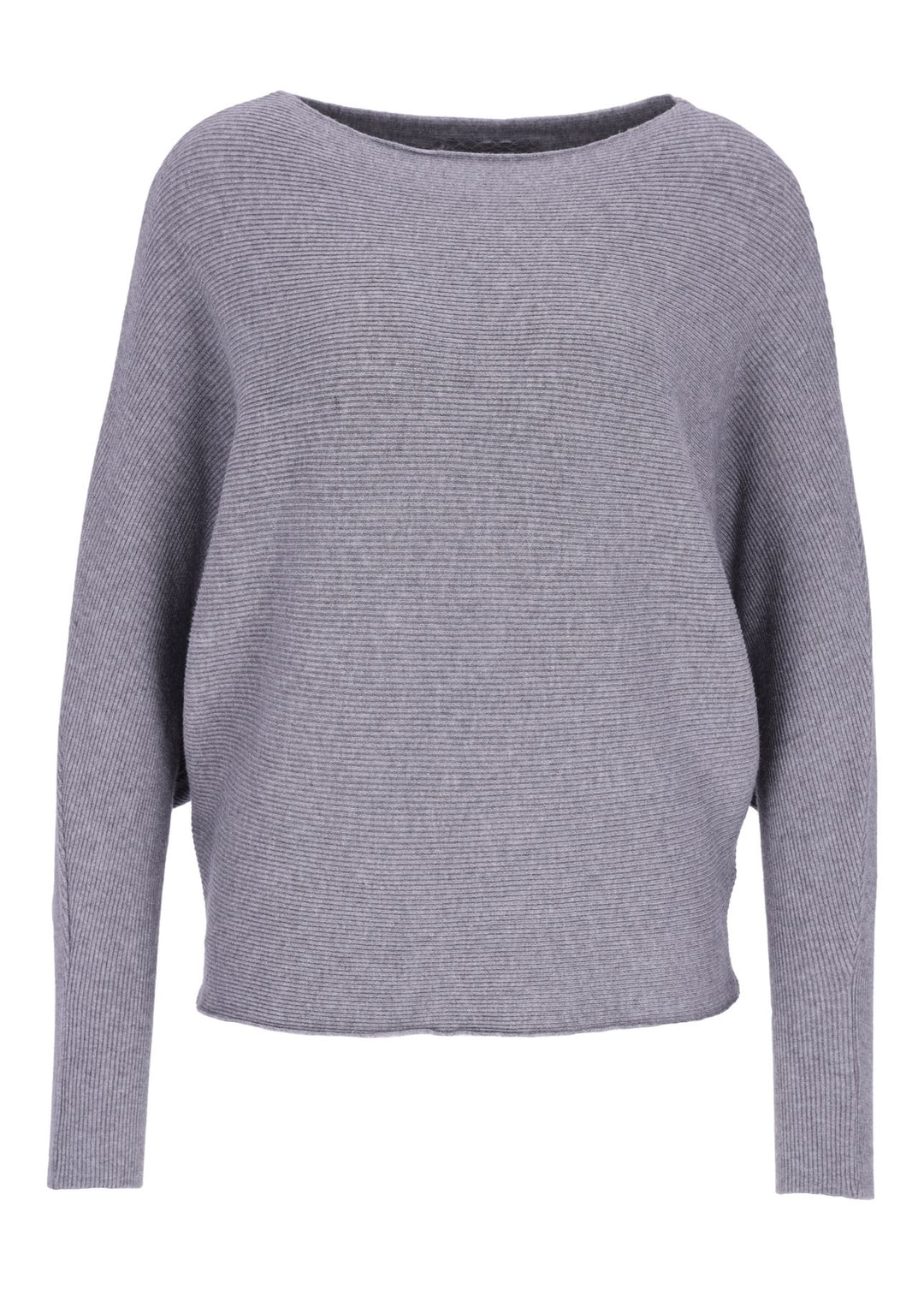Grauer Damen Strickpullover mit Fledermausärmeln – weich, modern & vielseitig kombinierbar