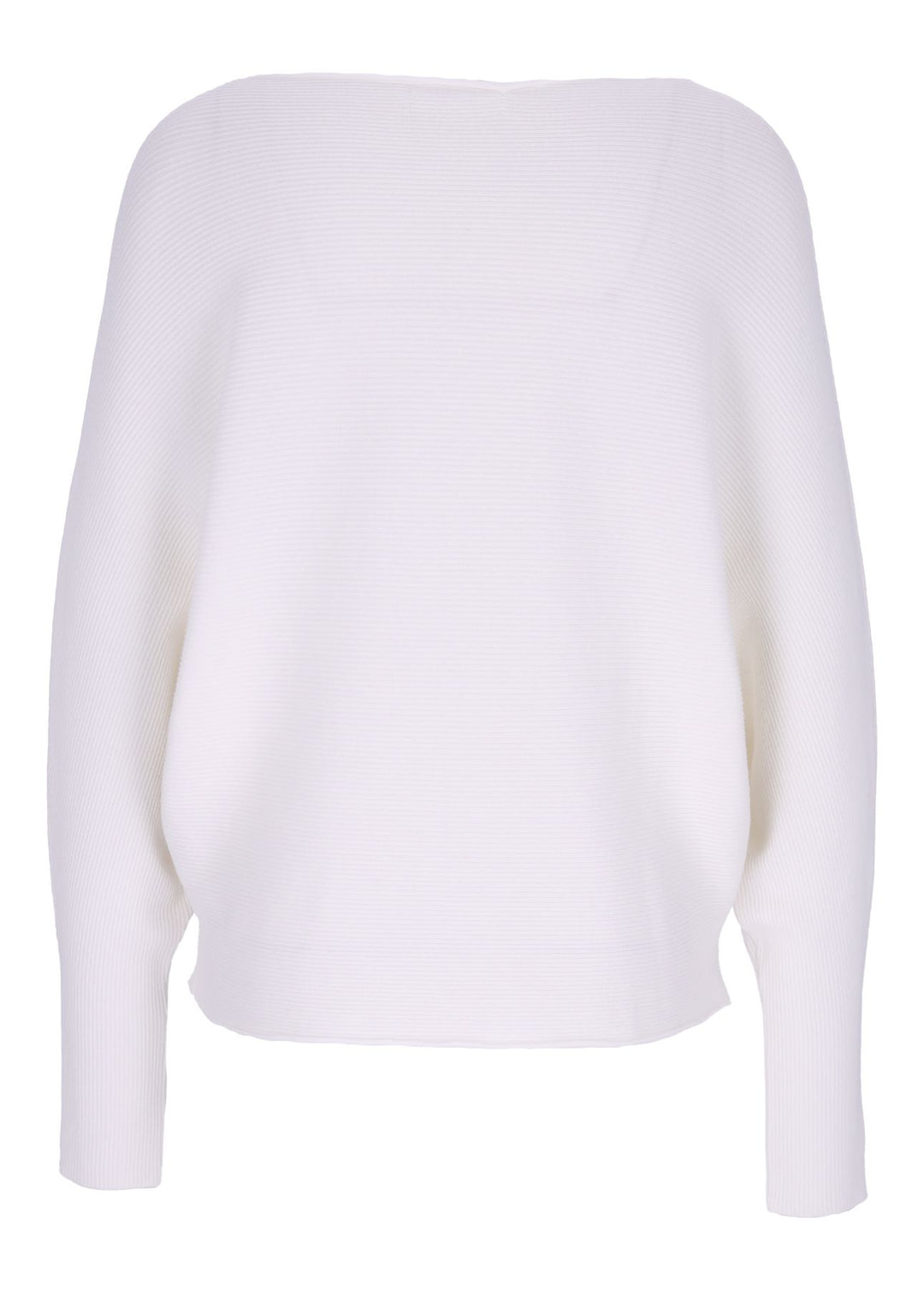 Weißer Damen Strickpullover mit Fledermausärmeln – weich, elegant & modern