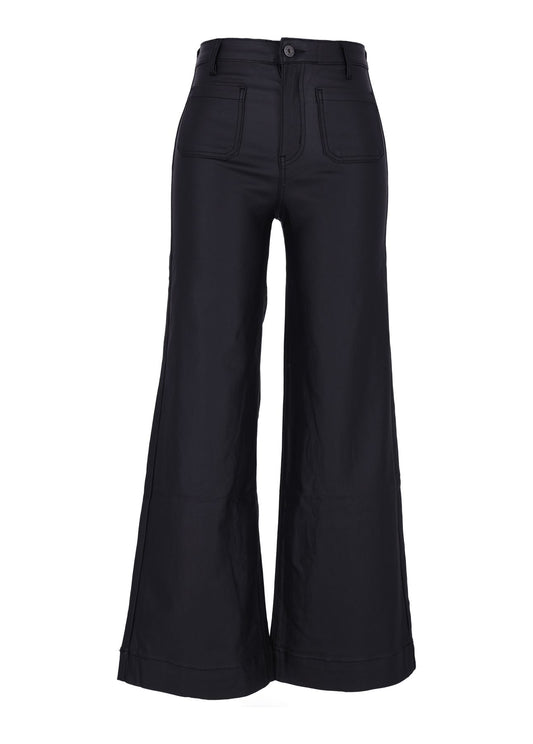 Jeans Damen coated wide leg