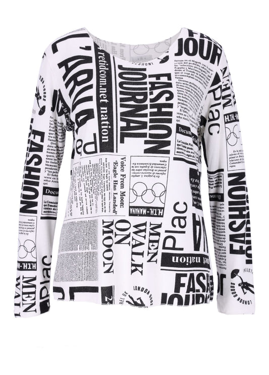 Damen Shirt Print Zeitung