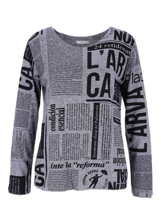 Damen Shirt Print Zeitung