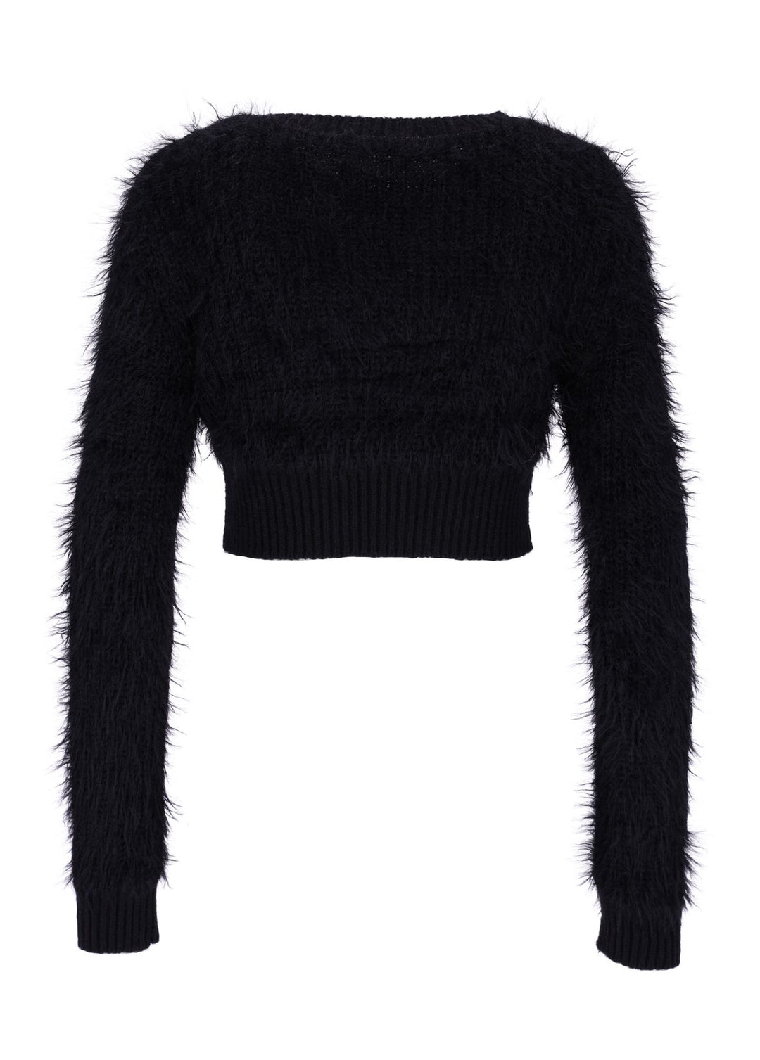 Damen Strickpullover kurz in Schwarz
