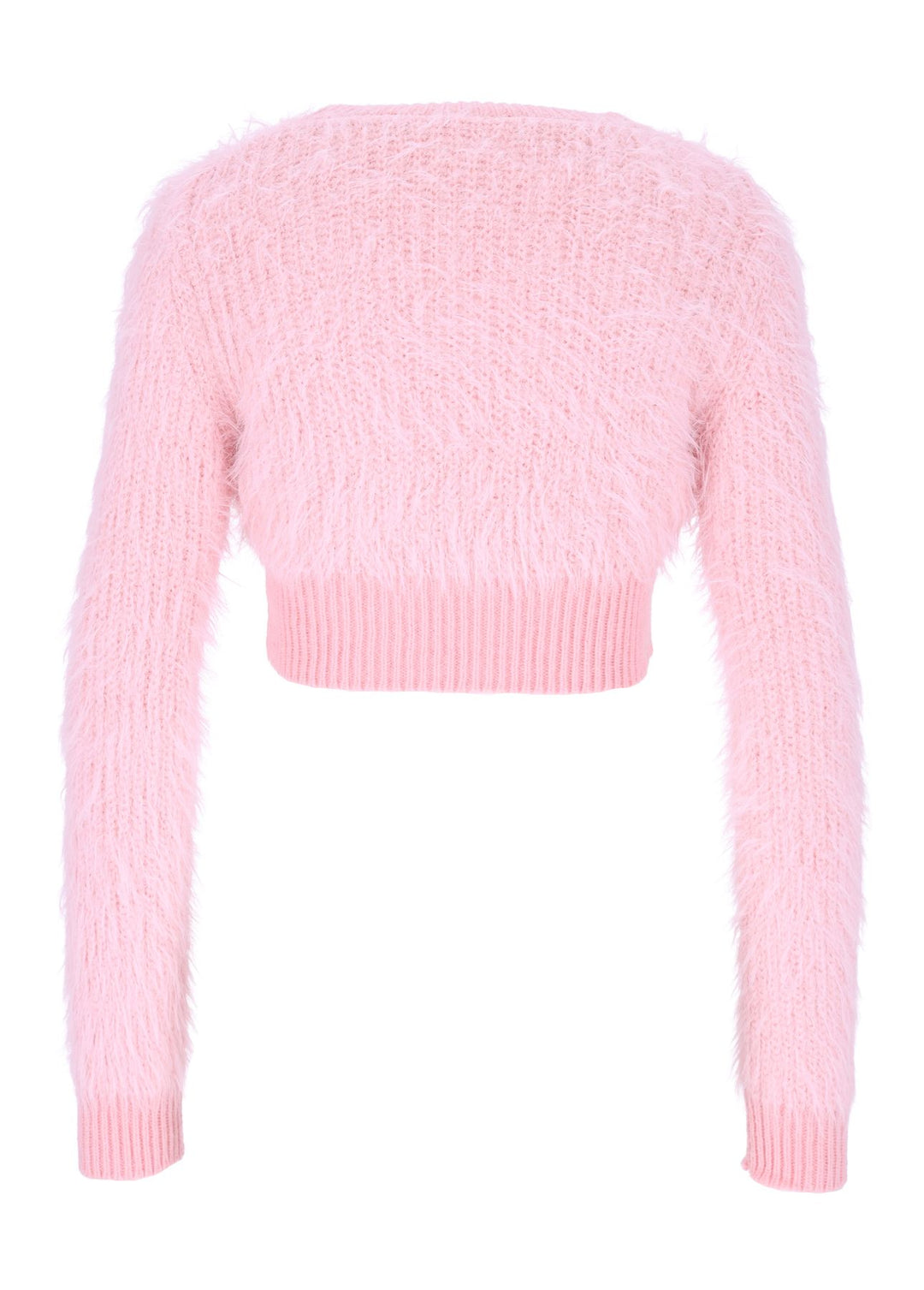 Damen Strickpullover im Boa-Style – Rosa