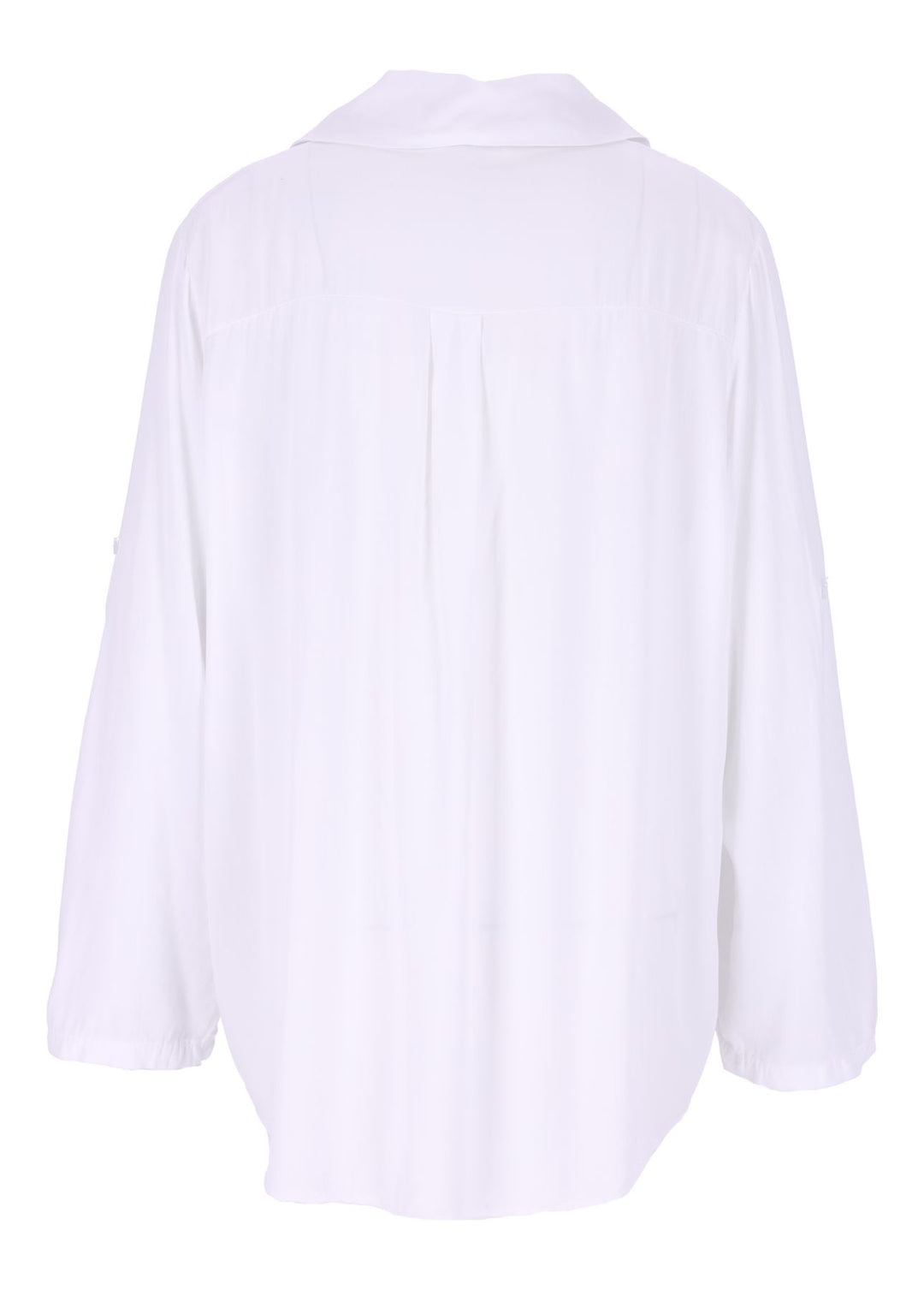 Damen Bluse mit Stehkragen und Knopfleiste – Bianco