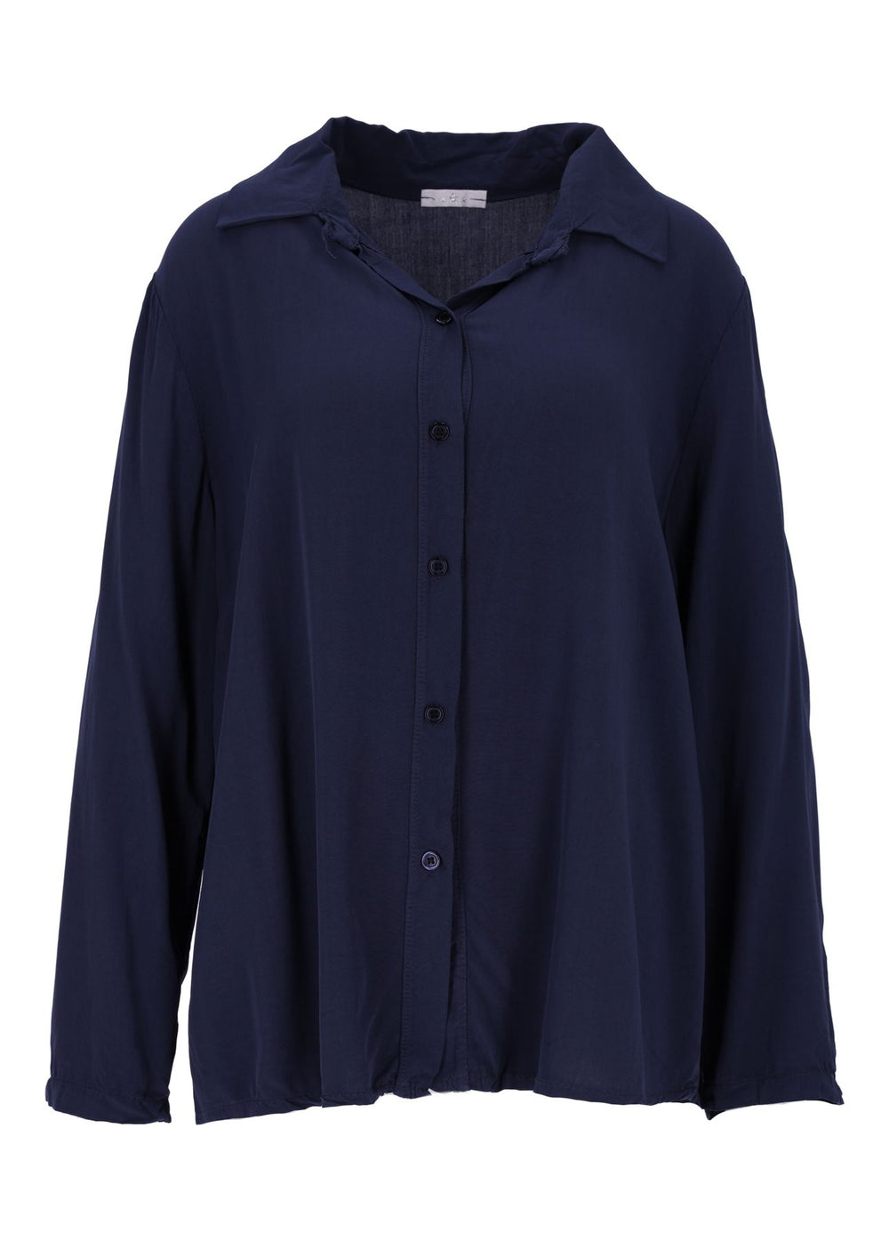 Damen Bluse mit Stehkragen und Knopfleiste – Blue Scuro