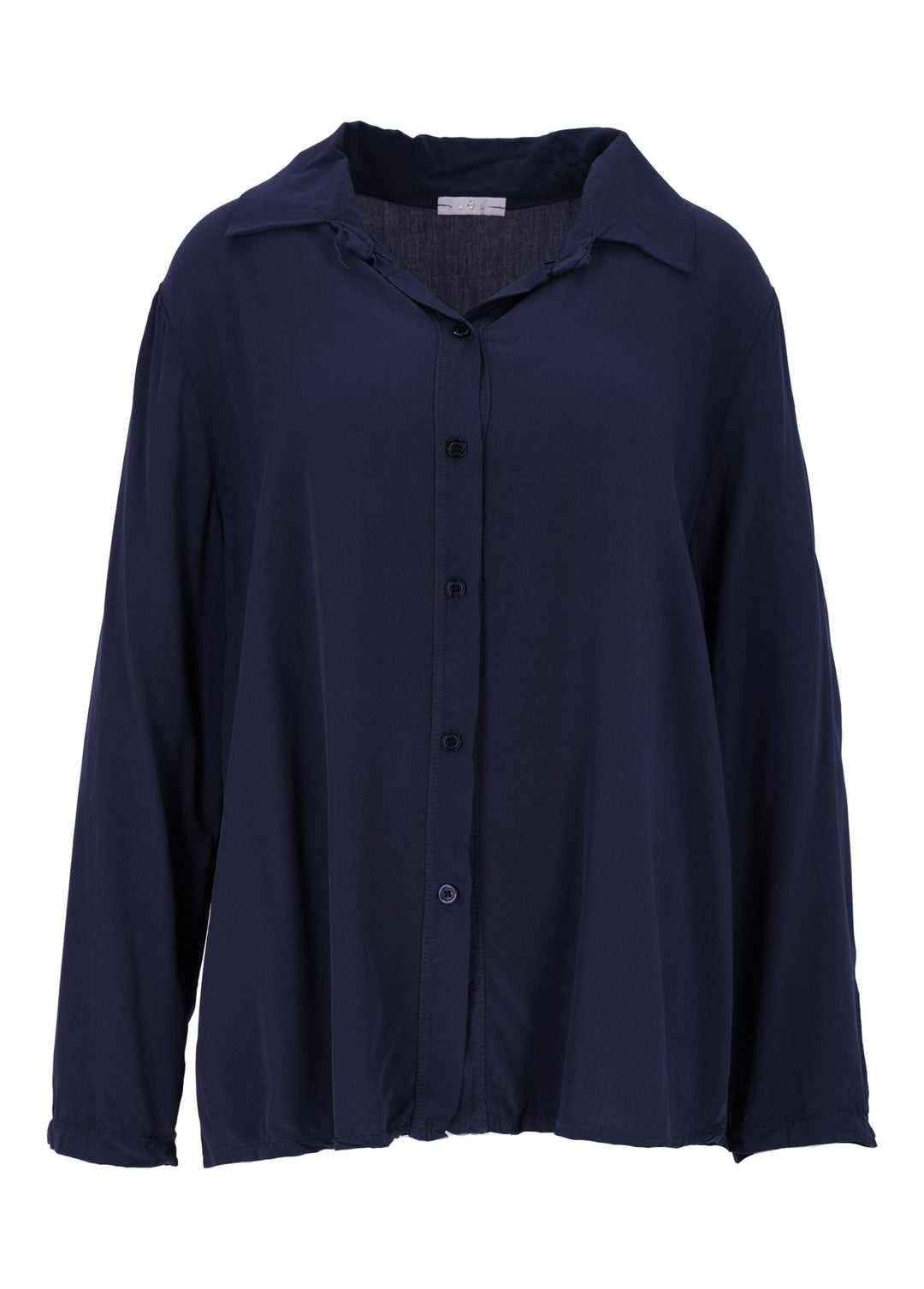 Damen Bluse mit Stehkragen und Knopfleiste – Blue Scuro