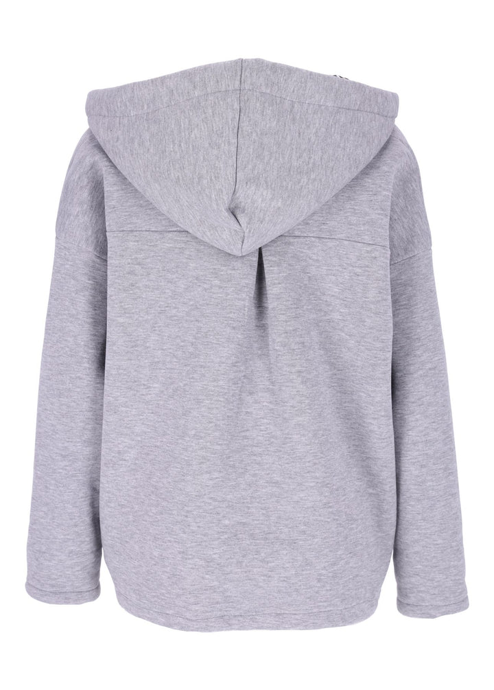 Damen Sweatjacke mit Leo-Details -Grau