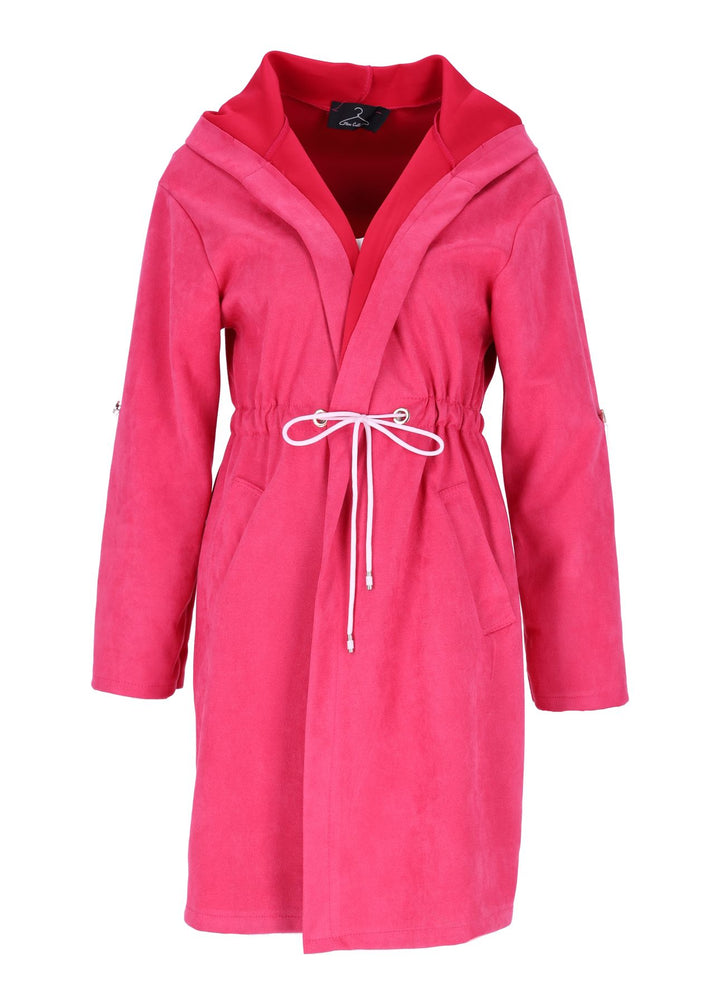 Velour Jacke Kapuze Lang