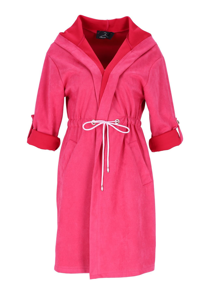 Velour Jacke Kapuze Lang