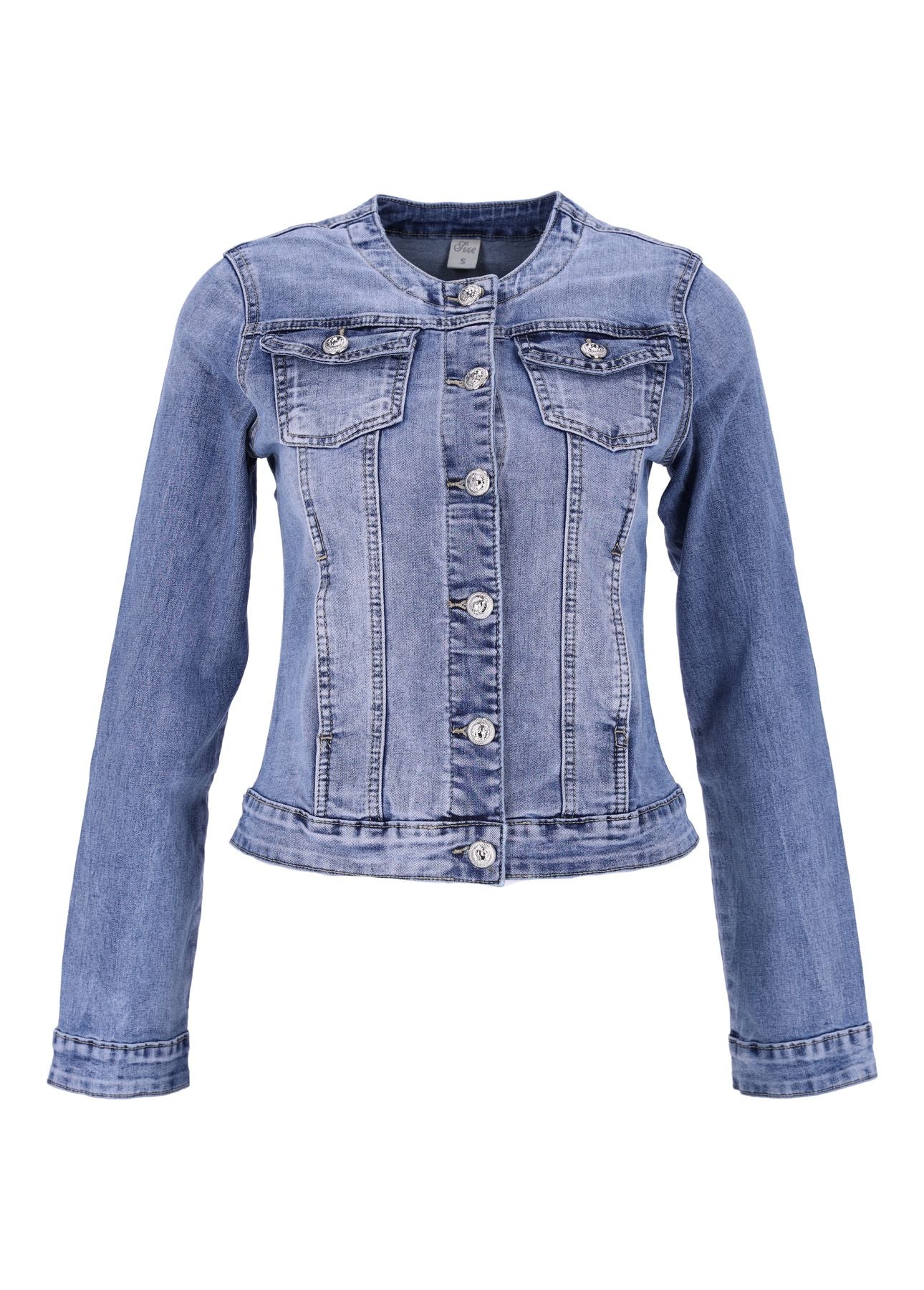 Damen Jeansjacke ohne Kragen