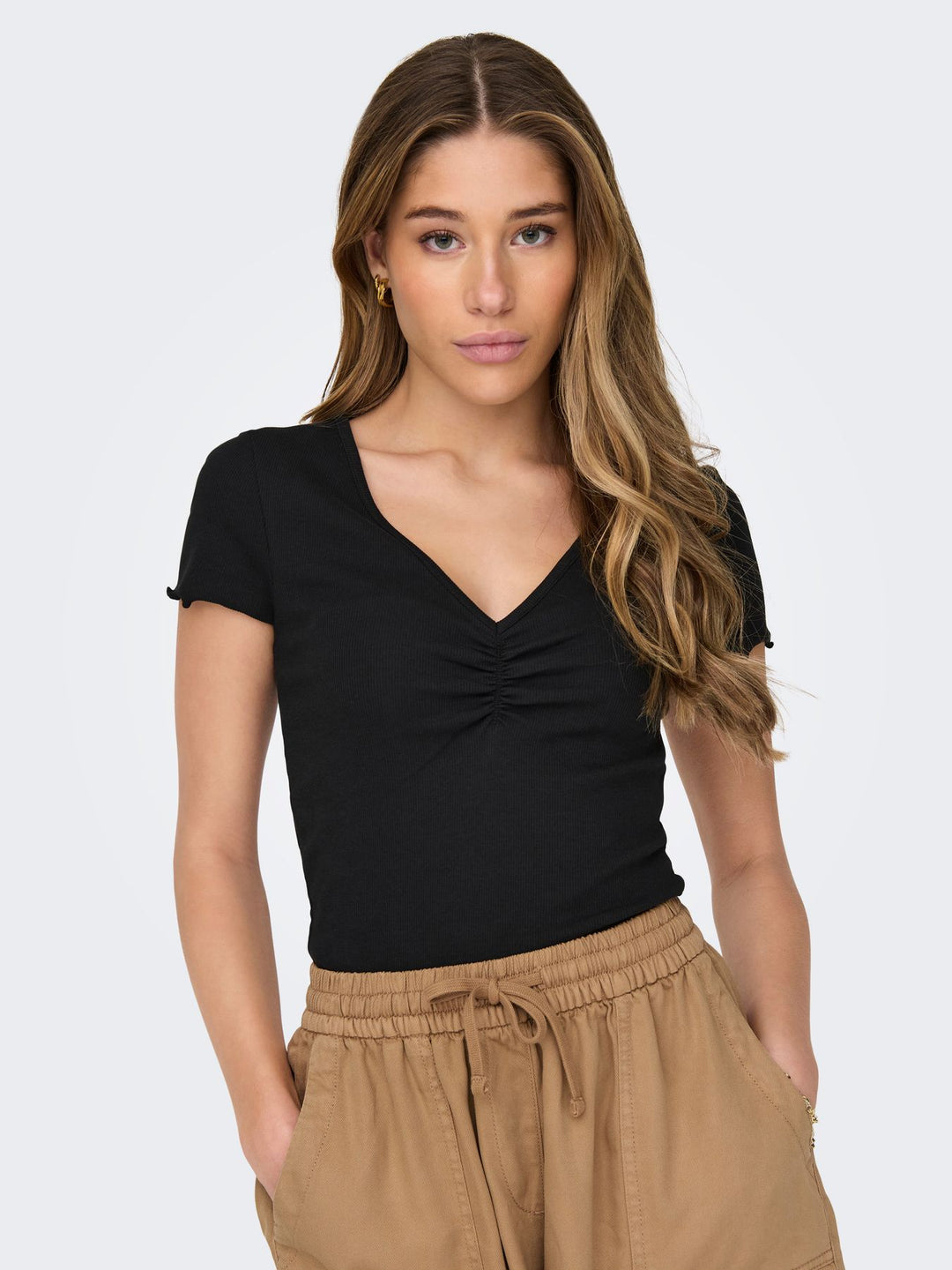 Damen ONLBETTY S/S V-NECK TOP