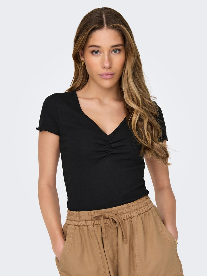 Damen ONLBETTY S/S V-NECK TOP