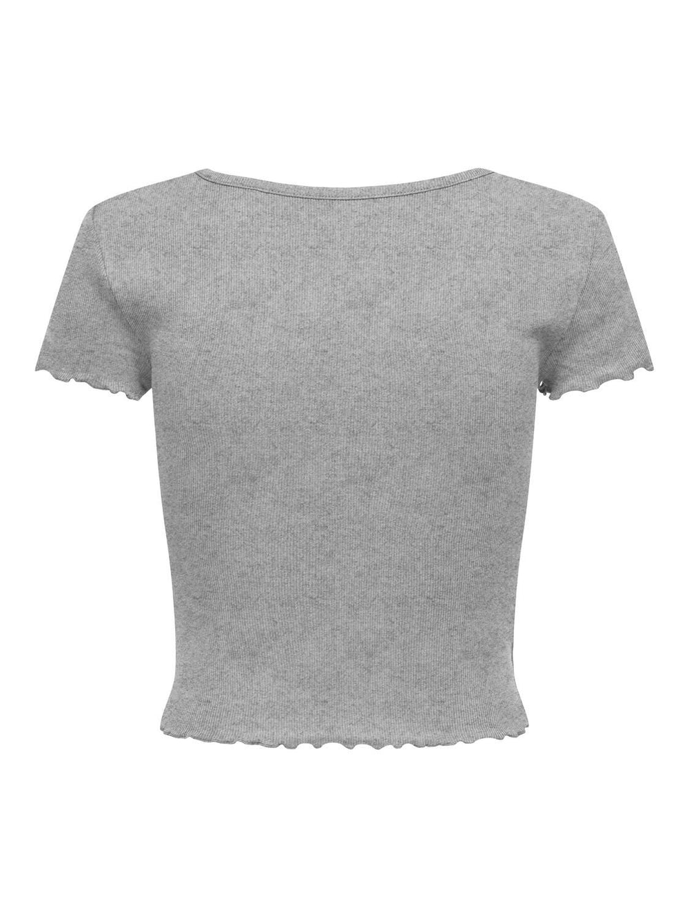 Damen ONLBETTY S/S V-NECK TOP light grey melange