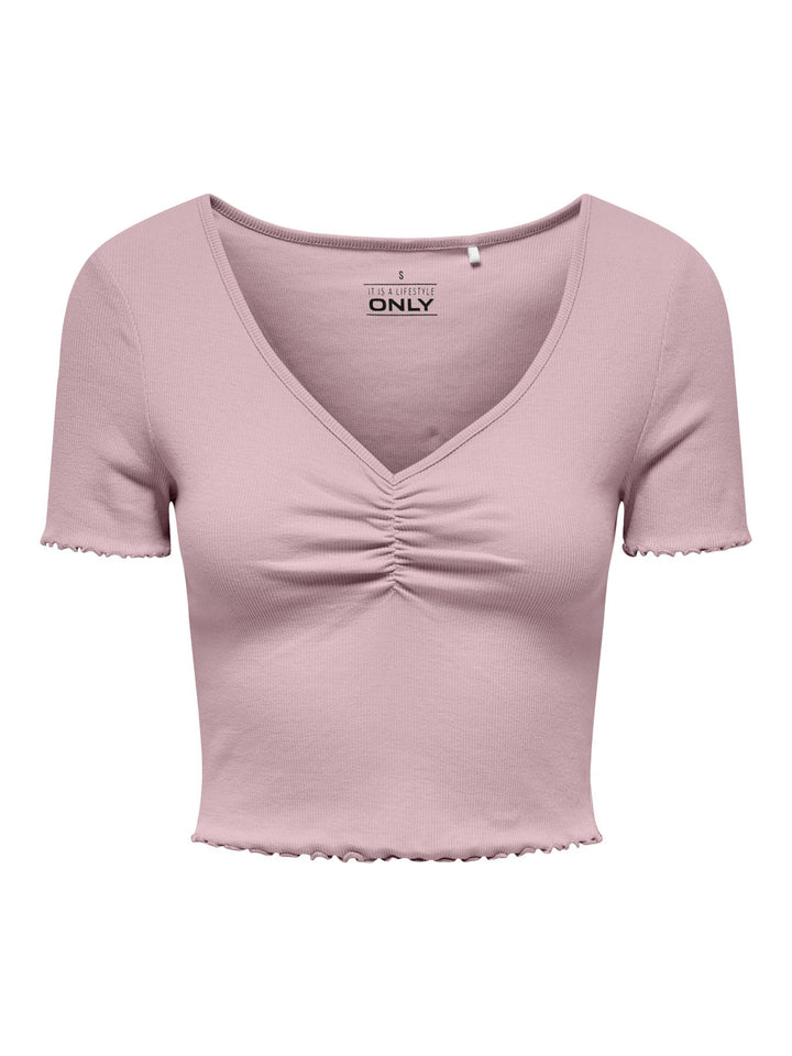 Damen ONLBETTY S/S V-NECK TOP Violet Ice