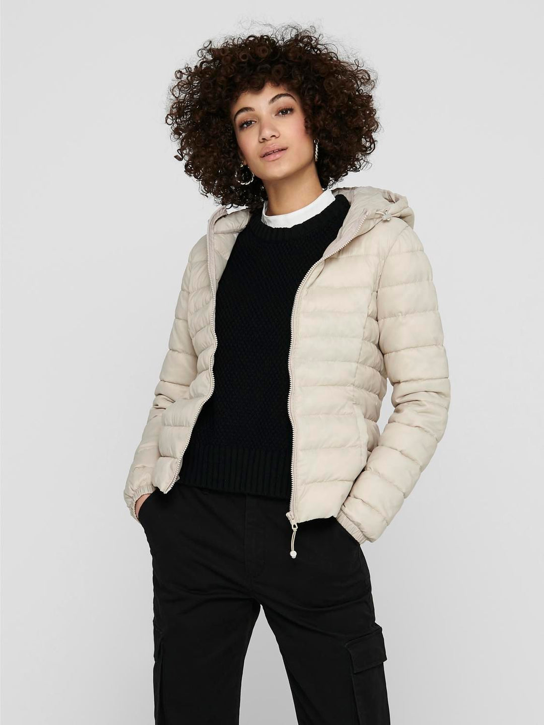 Damen ONLTAHOE HOOD JACKET OTW NOOS beige