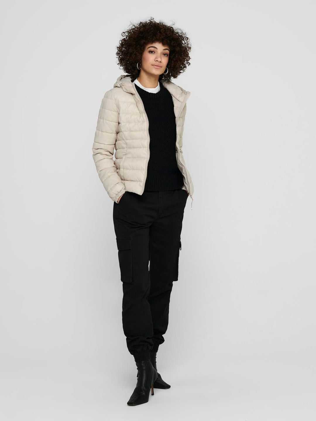Damen ONLTAHOE HOOD JACKET OTW NOOS beige