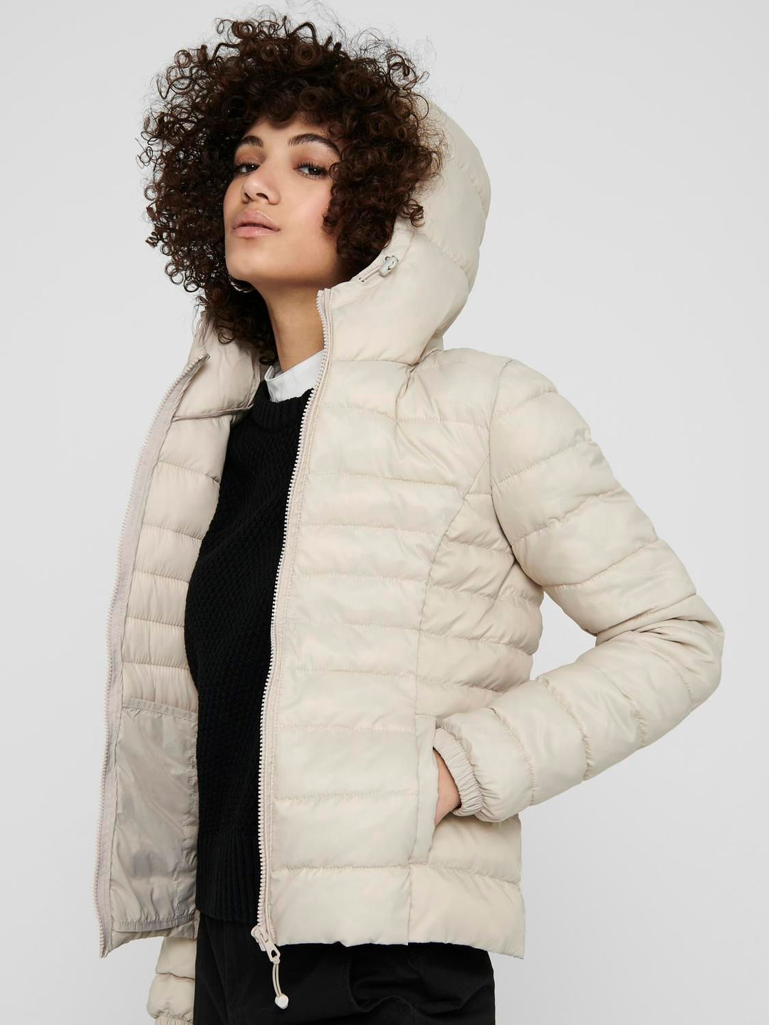 Damen ONLTAHOE HOOD JACKET OTW NOOS beige