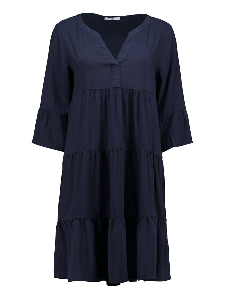 Hailys Viskose-Kleid mit V-Ausschnitt