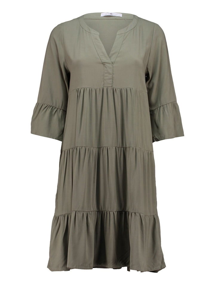 Hailys Viskose-Kleid mit V-Ausschnitt