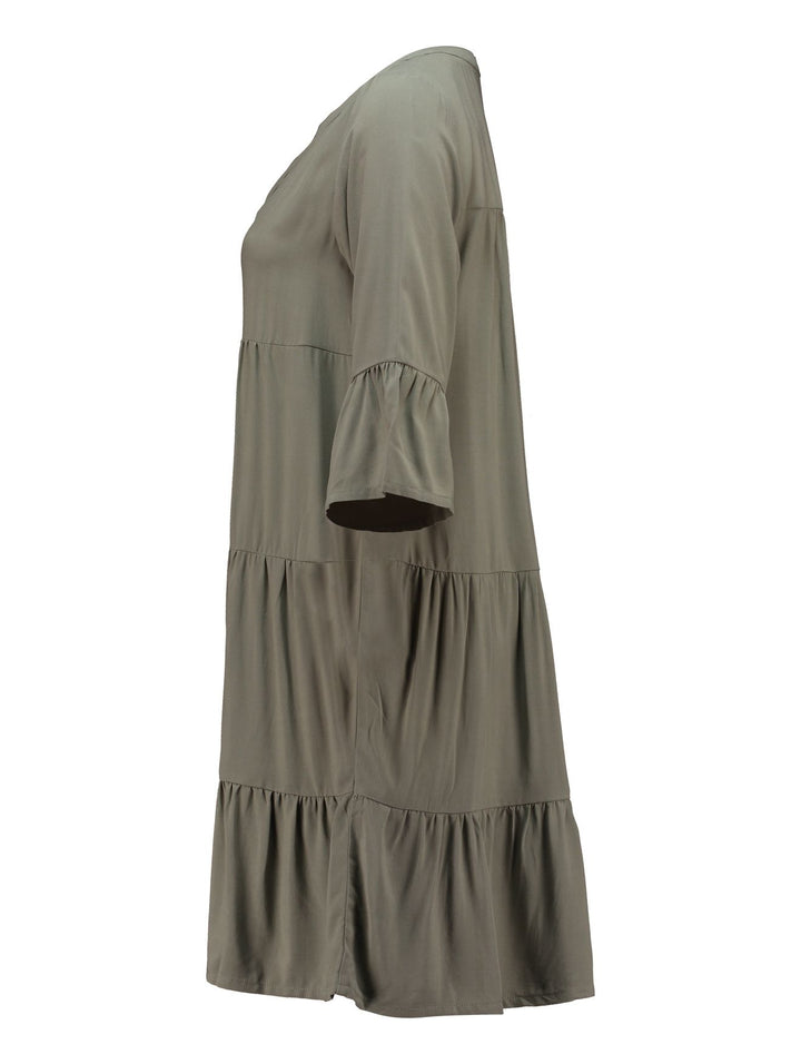 Hailys Viskose-Kleid mit V-Ausschnitt