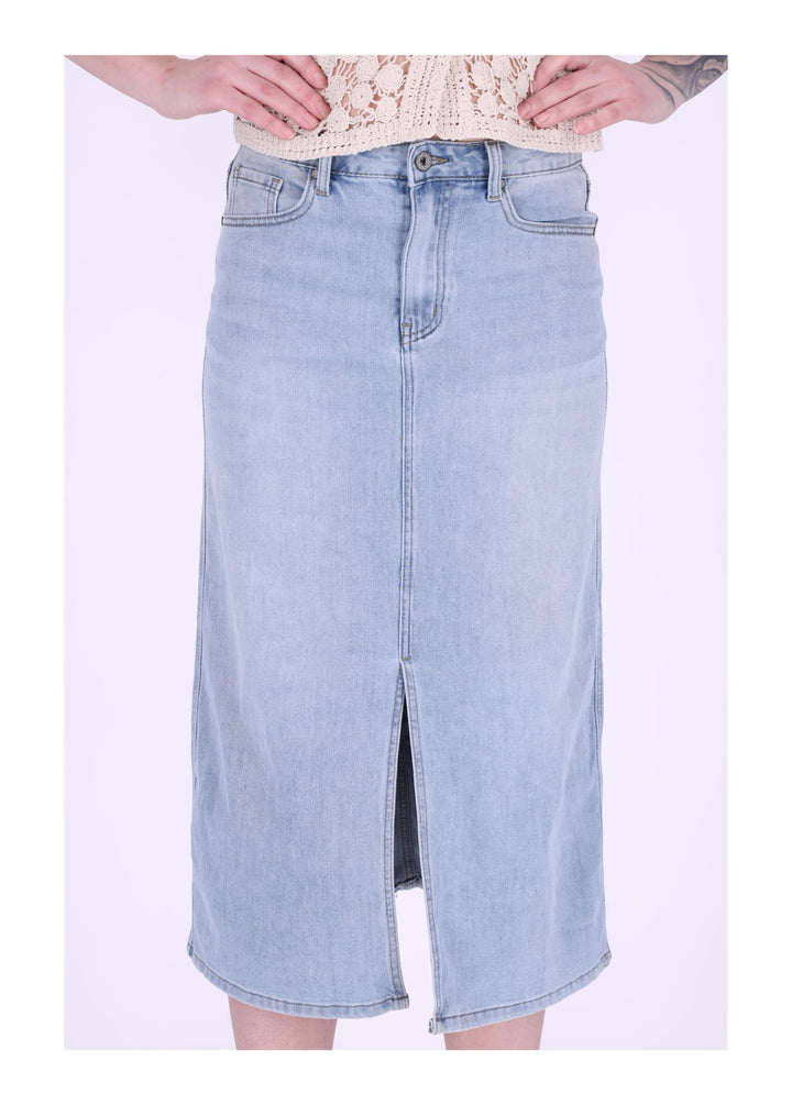 Jeansrock kang hoher Schlitz vorn