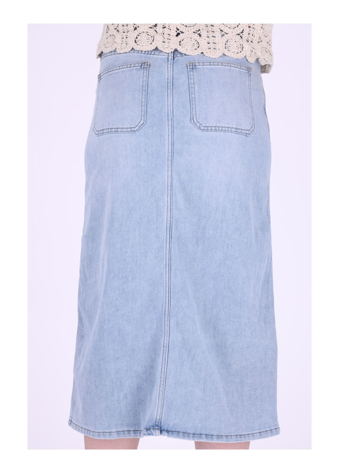 Jeansrock kang hoher Schlitz vorn