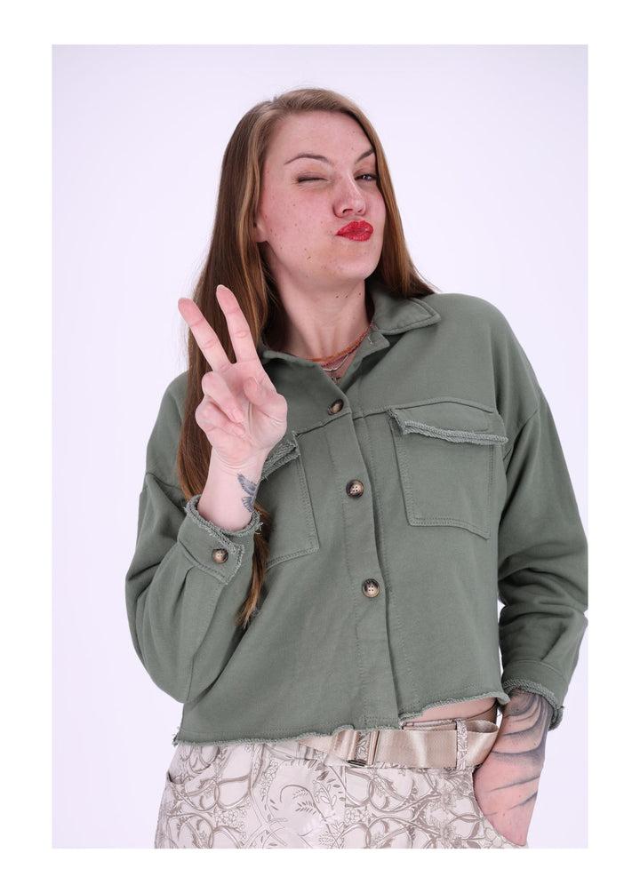 Damen Sweatjacke geknöpft