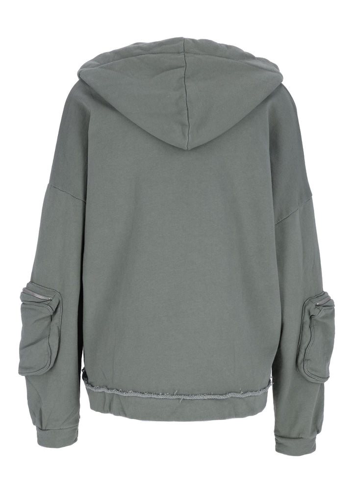 Damen Sweatjacke Kapuze Tasche am Ärmel