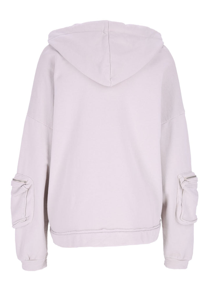 Damen Sweatjacke Kapuze Tasche am Ärmel